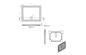 Auvellis RefleXion rectangular shower tray technical drawing DIETP1070