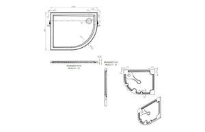 Auvellis RefleXion 1078 offset quadrant tray technical drawing