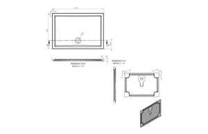 Auvellis RefleXion rectangular shower tray technical drawing DIETP1120