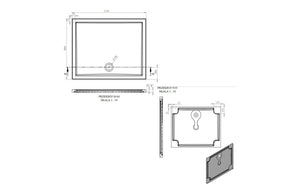 Auvellis RefleXion rectangular shower tray technical drawing DIETP1124
