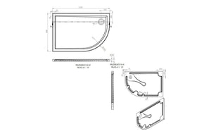 Auvellis RefleXion 1203 offset quadrant tray technical drawing