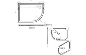Auvellis RefleXion 1207 offset quadrant tray technical drawing