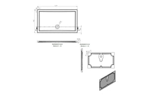 Auvellis RefleXion rectangular shower tray technical drawing DIETP1292