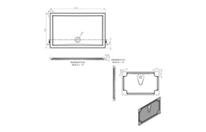 Auvellis RefleXion rectangular shower tray technical drawing DIETP1294