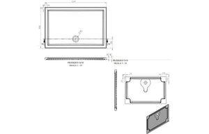 Auvellis RefleXion rectangular shower tray technical drawing DIETP1296