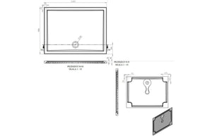 Auvellis RefleXion rectangular shower tray technical drawing DIETP1298