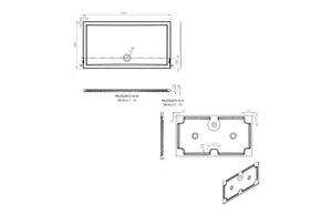 Auvellis RefleXion rectangular shower tray technical drawing DIETP1534