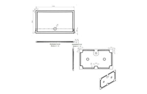 Auvellis RefleXion rectangular shower tray technical drawing DIETP1536
