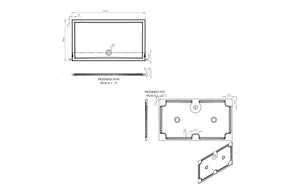 Auvellis RefleXion rectangular shower tray technical drawing DIETP1640