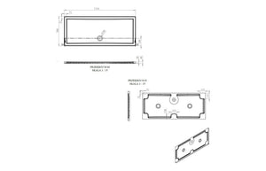 Auvellis RefleXion rectangular shower tray technical drawing DIETP1756