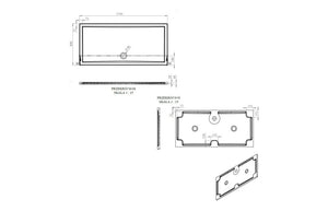 Auvellis RefleXion rectangular shower tray technical drawing DIETP1760