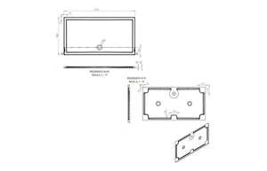 Auvellis RefleXion rectangular shower tray technical drawing DIETP1762