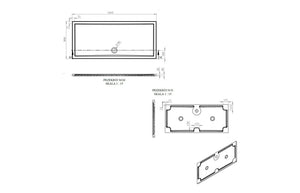 Auvellis RefleXion rectangular shower tray technical drawing DIETP1806