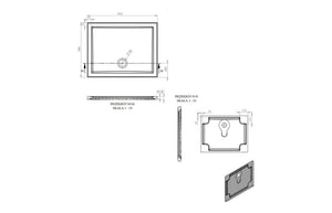 Auvellis RefleXion rectangular shower tray technical drawing DIETP9044