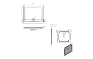 Auvellis RefleXion rectangular shower tray technical drawing DIETP9048
