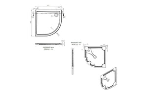 Auvellis RefleXion 900 x 900mm quadrant tray dimensions