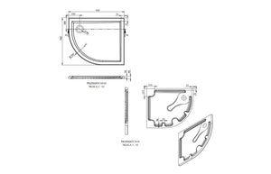 Auvellis RefleXion 9052 offset quadrant tray technical drawing