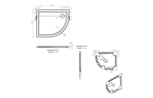 Auvellis RefleXion 9054 offset quadrant tray technical drawing