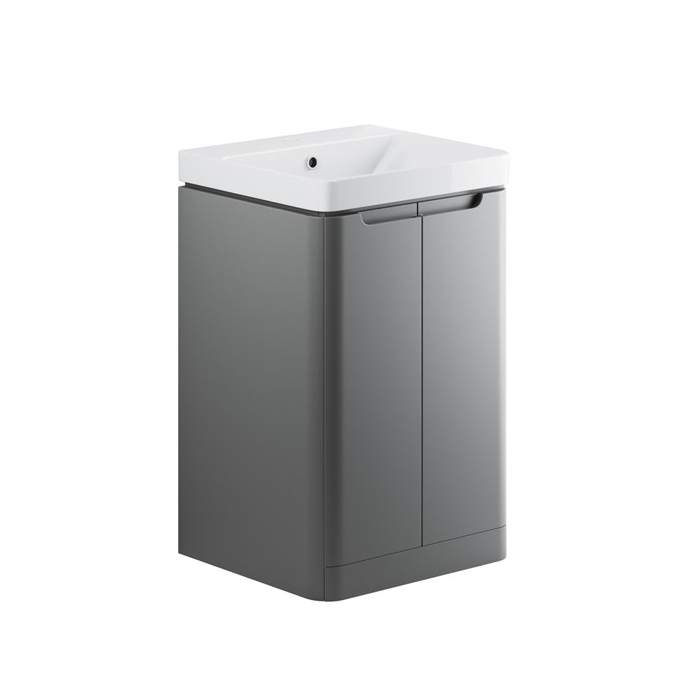 Auvellis Vela 500mm floor-standing cloakroom vanity with basin – Matt Grey