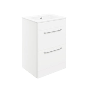 Gatsby Floorstanding Twin Drawer Basin And Unit With Chrome Handles Pureflo