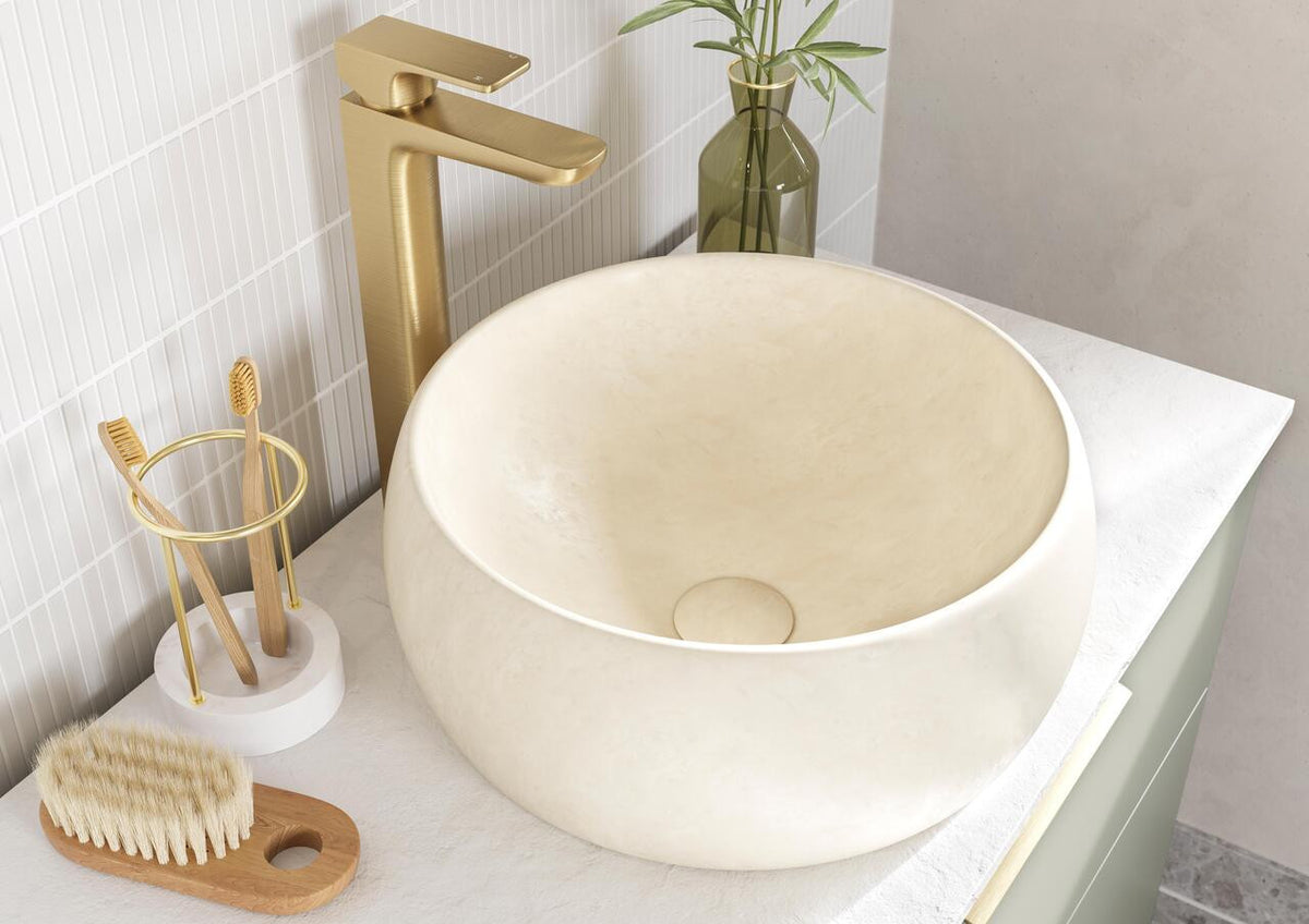 Auvellis Arven Matt Olive Green vanity basin detail