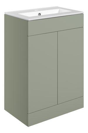 Auvellis Arven 610mm floor-standing vanity in Matt Olive Green