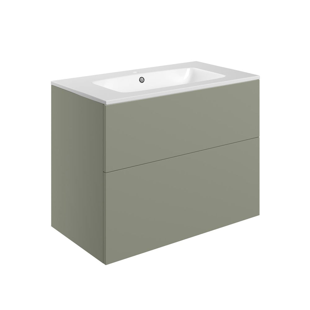 Auvellis Arven 815mm wall-hung vanity in Matt Olive Green