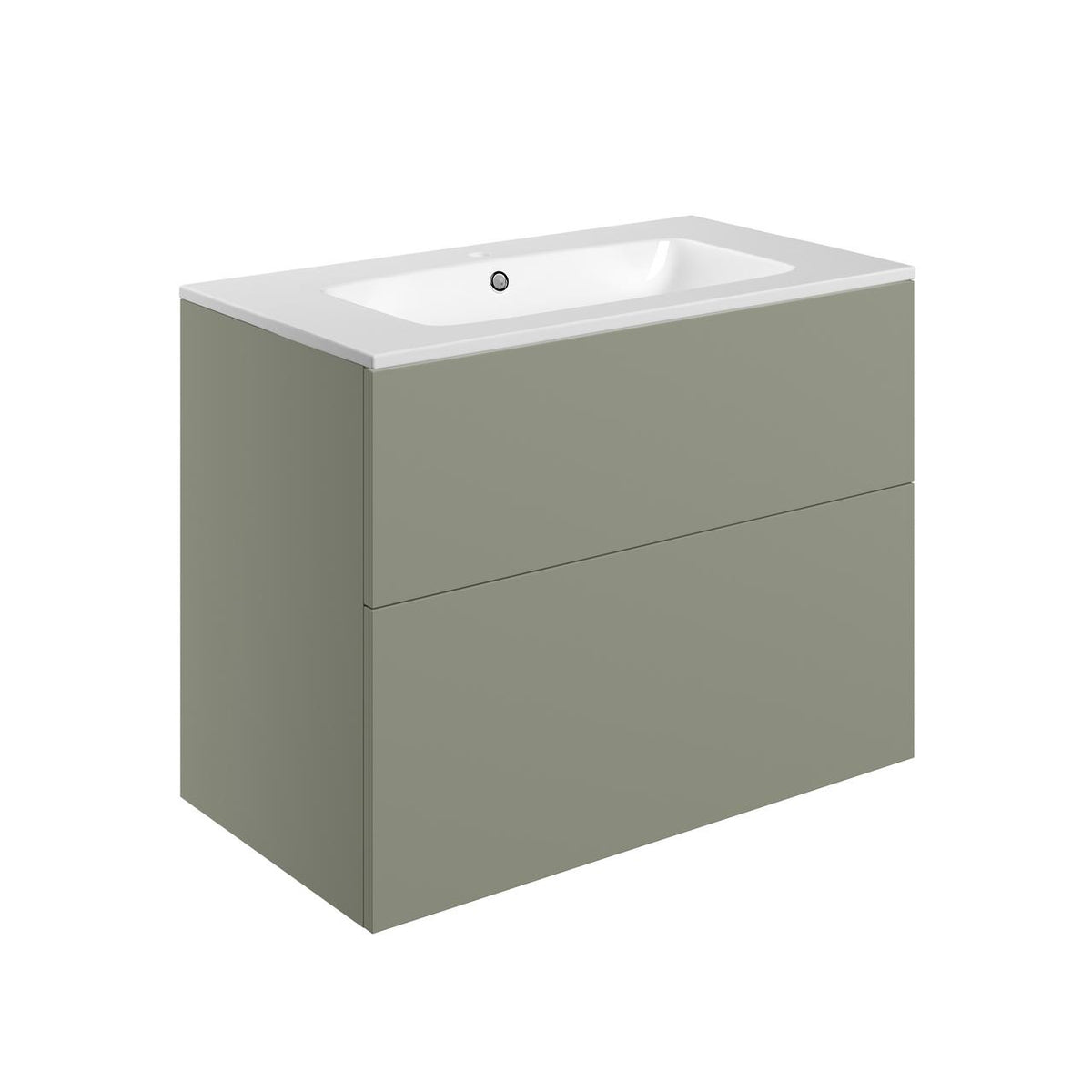 Auvellis Arven 815mm wall-hung vanity in Matt Olive Green