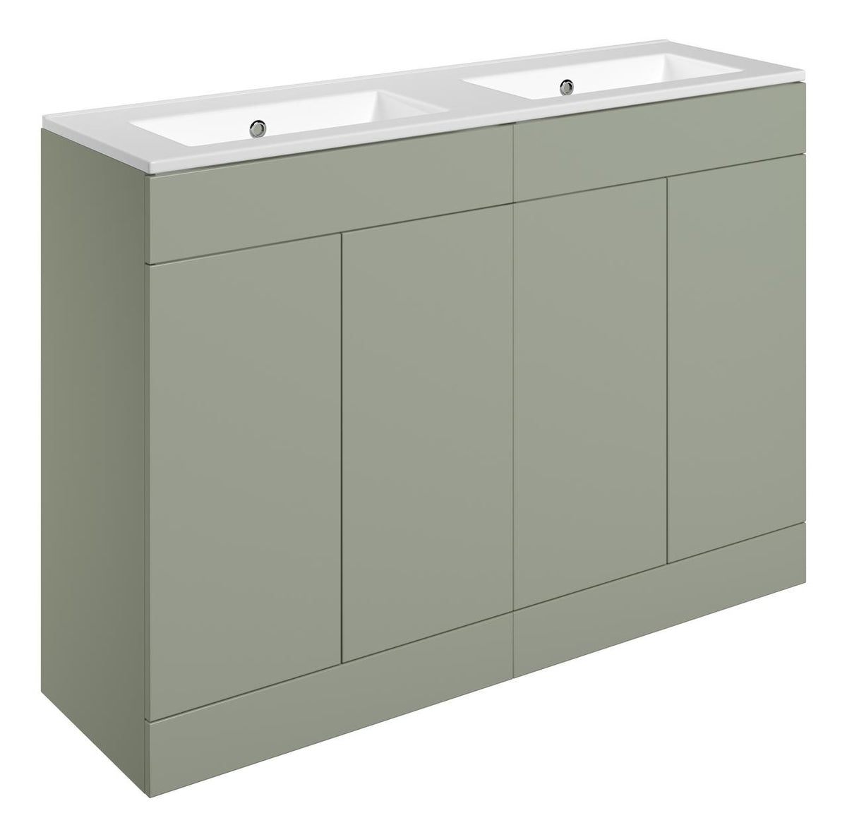 Auvellis Arven 1210mm floor-standing vanity in Matt Olive Green with zero tap holes