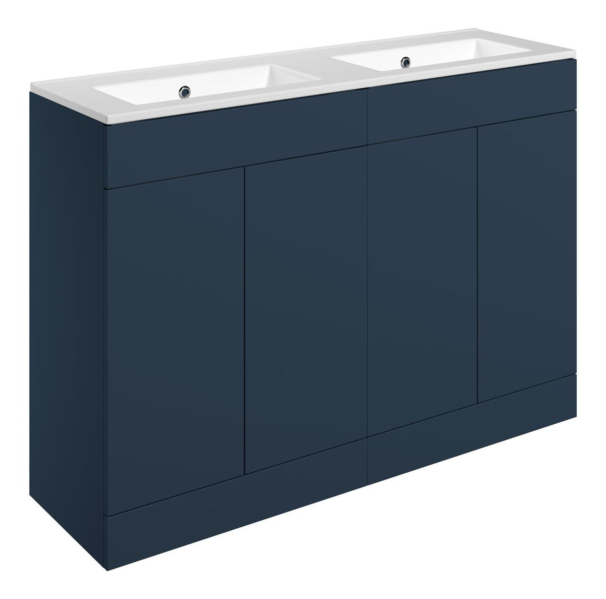 Auvellis Arven 1210mm floor-standing vanity in Matt Deep Blue with zero tap holes