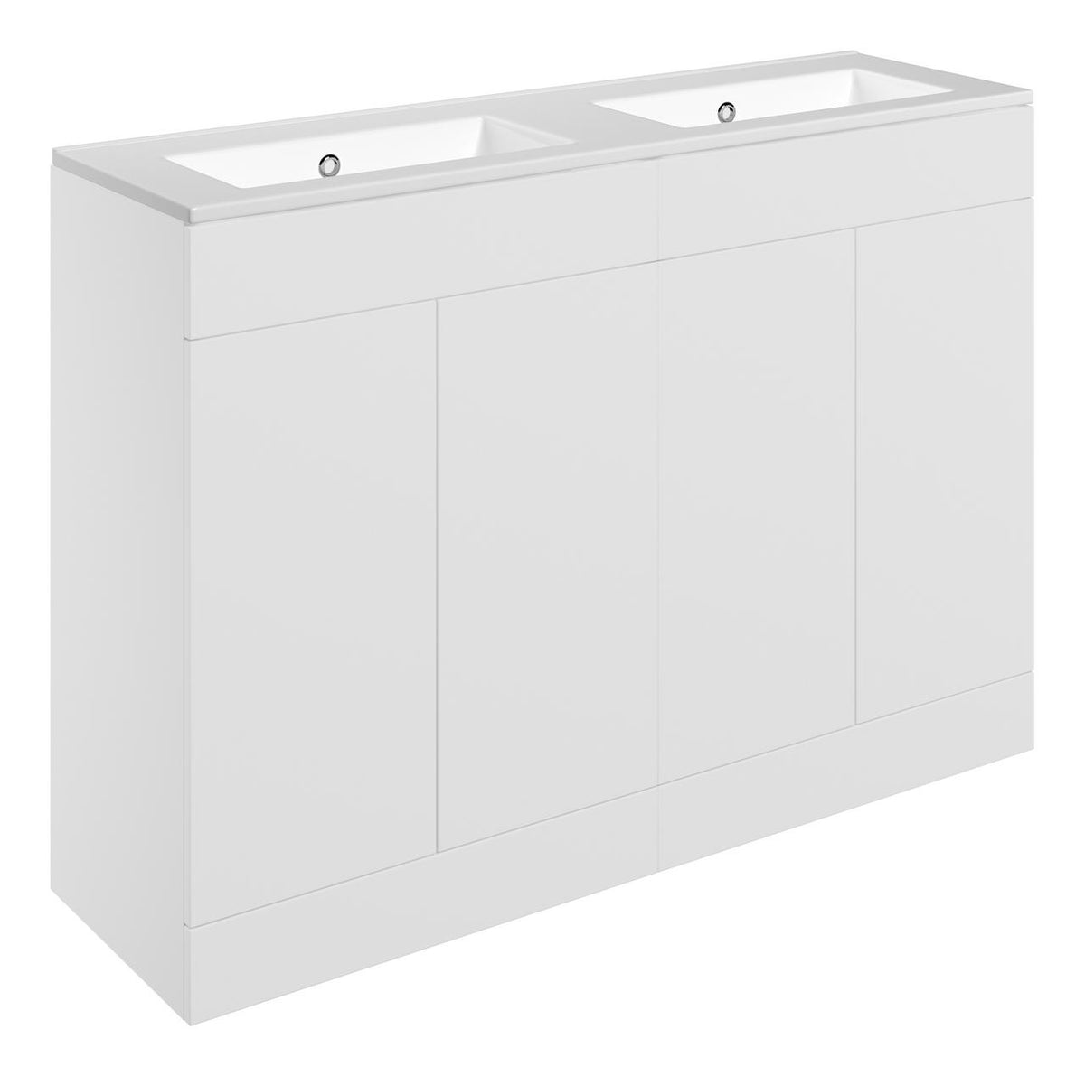Auvellis Arven 1210mm floor-standing vanity in Matt White with zero tap holes