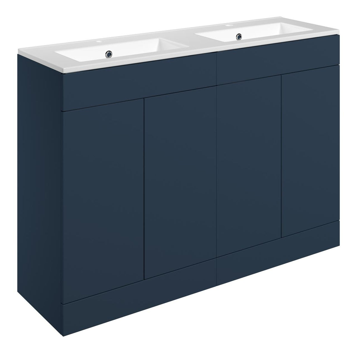 Auvellis Arven 1210mm floor-standing vanity in Matt Deep Blue with two tap holes