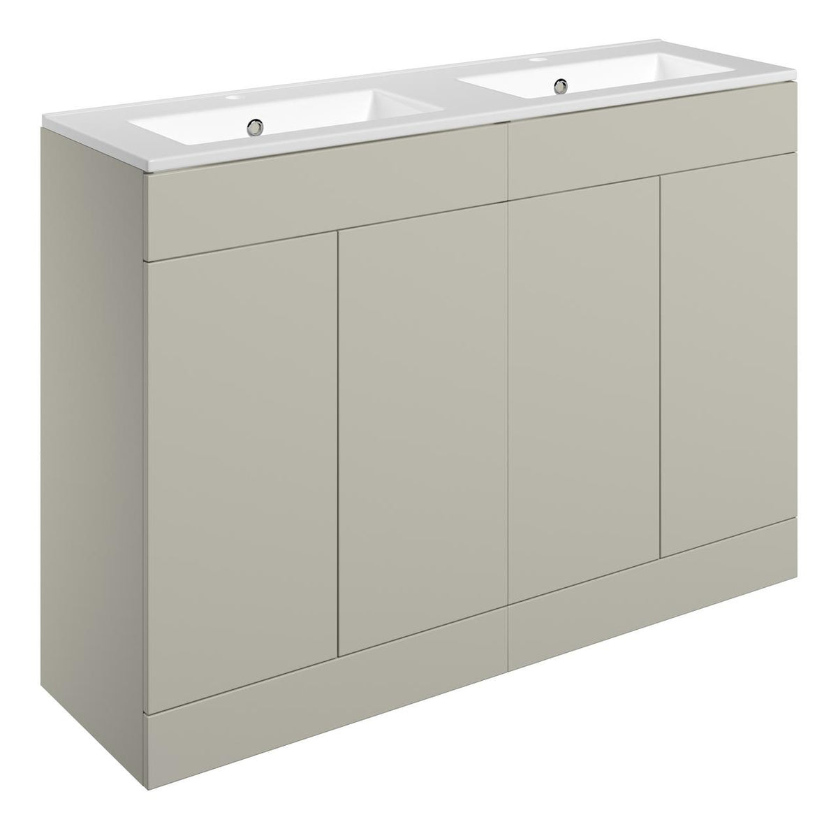 Auvellis Arven 1210mm floor-standing vanity in Matt Latte with two tap holes