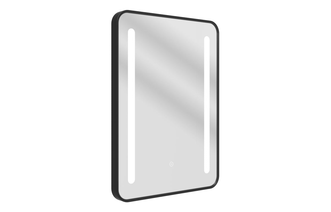 Auvellis Frontier rounded rectangular LED mirror in black