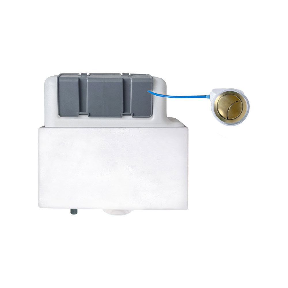 Auvellis Universal Concealed Toilet Cistern Bottom Inlet With Round Dual Flush Button