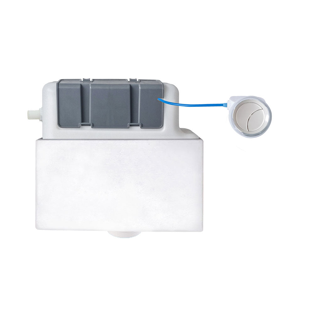 Auvellis Universal Concealed Toilet Cistern Side Inlet With Round Dual Flush Button