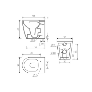 Cilantro Back To Wall Rimless Toilet With Soft Close Seat Pureflo