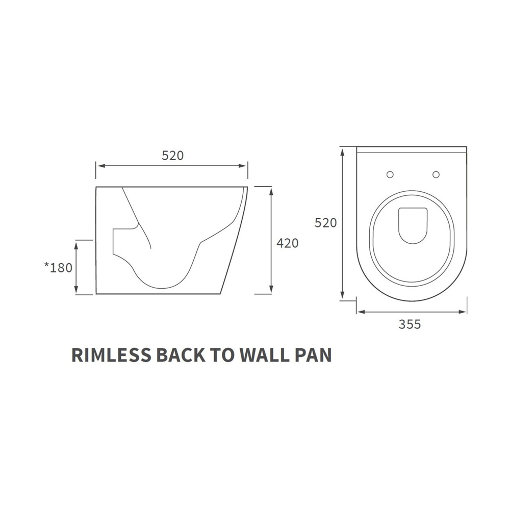 Cilantro Back To Wall Rimless Toilet With Soft Close Seat Pureflo
