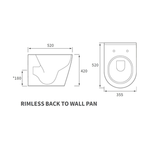 Cilantro Back To Wall Rimless Toilet With Soft Close Seat Pureflo