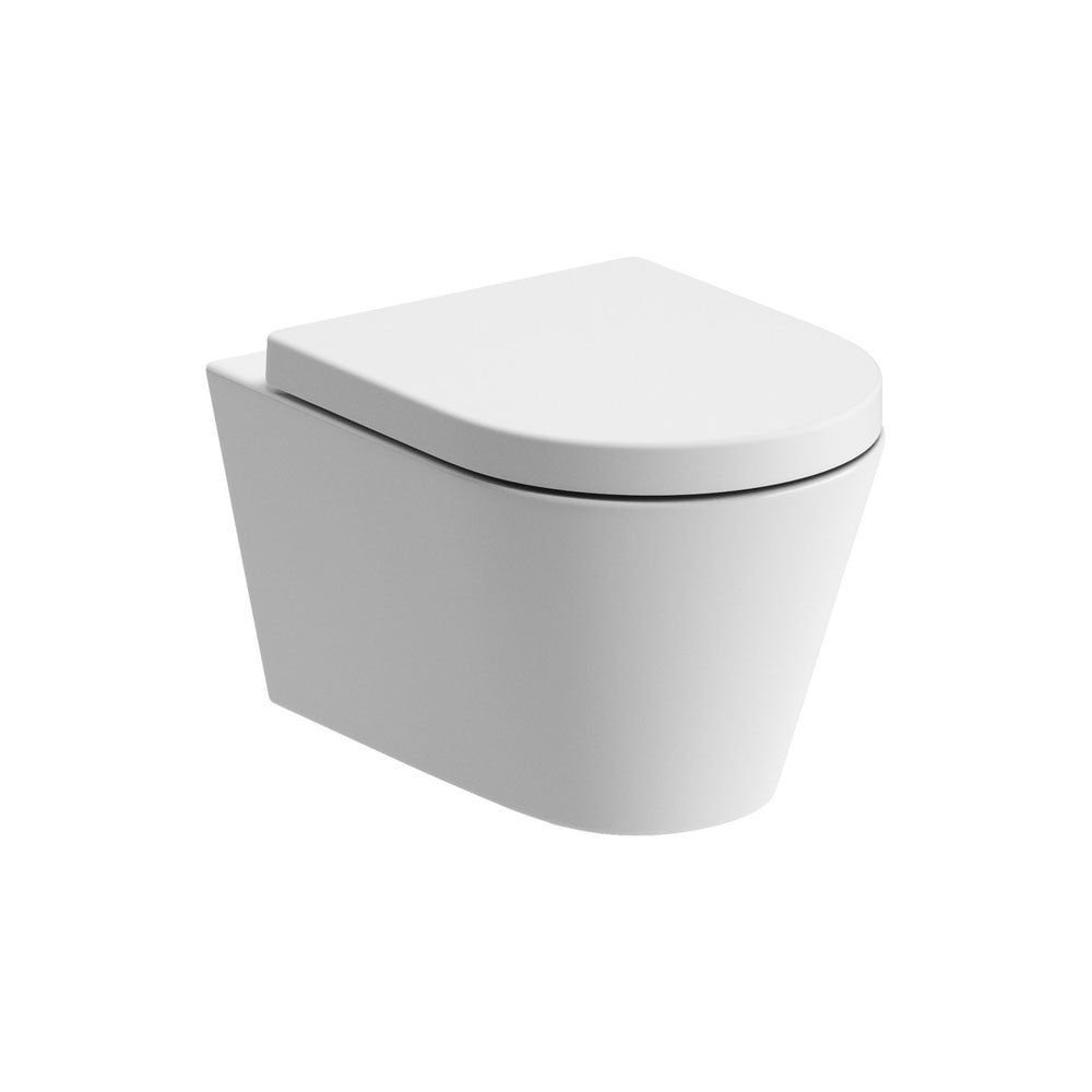 Cilantro Wall Hung Rimless Toilet With Soft Close Seat Pureflo