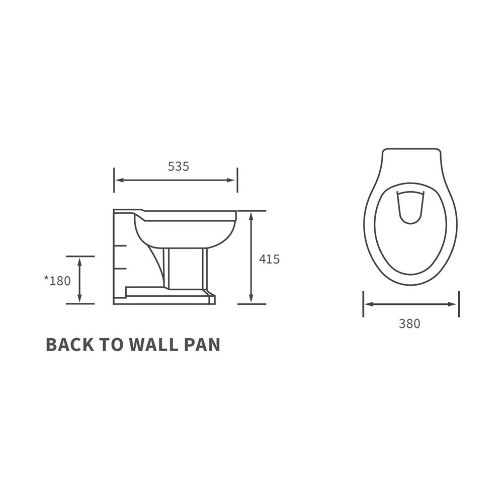 Sherbourne Back To Wall Toilet With Chrome Hinges And Wood Effect Soft Close Seat Pureflo