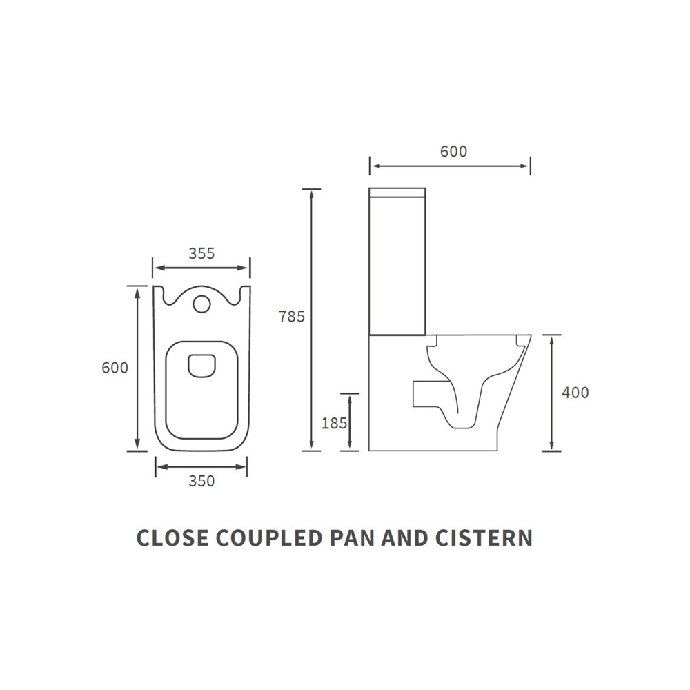 Auvellis Arven short-projection fully shrouded rimless toilet with wrapover soft-close seat – alternative view