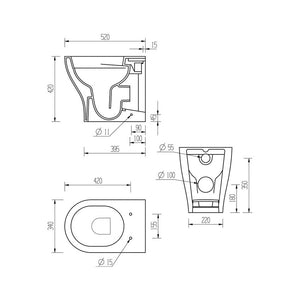 Lily Back To Wall Rimless Toilet With Soft Close Seat Pureflo