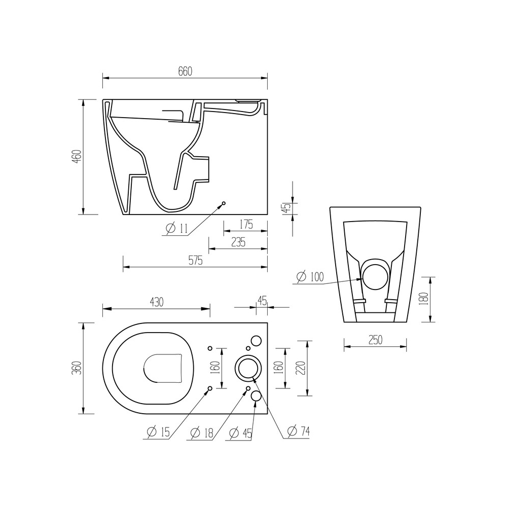 Auvellis Vela close-coupled comfort-height rimless toilet with soft-close seat