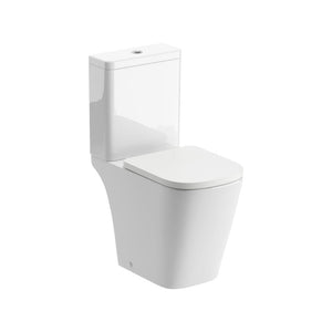 Tilia Close Coupled Comfort Height Toilet Rimless Open Back With Soft Close Seat Pureflo