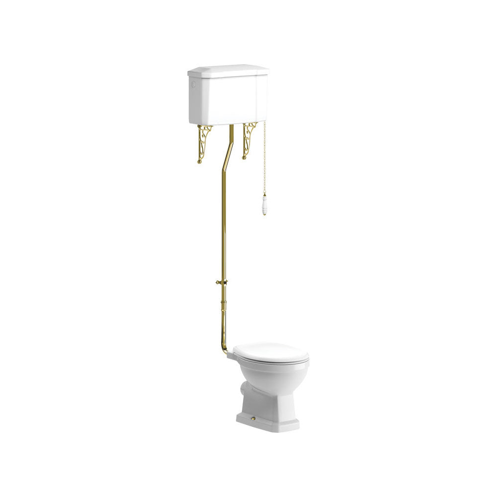 Sherbourne High Level Toilet With Fitting And Soft Close Seat Pureflo