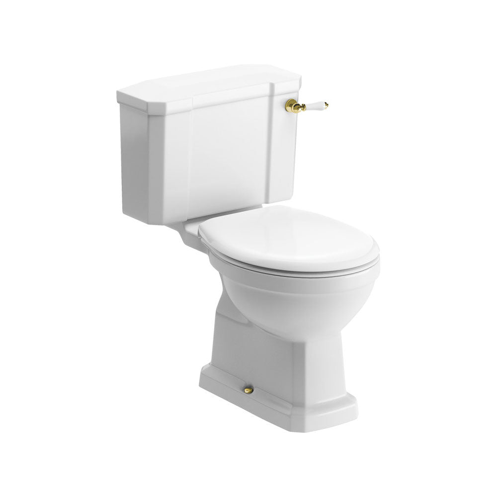 Auvellis Solenne Close-Coupled Toilet with Lever & Soft-Close Seat – product image 1
