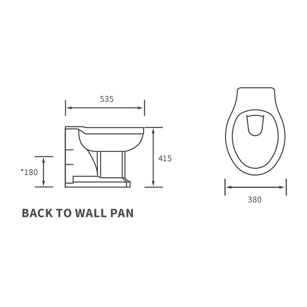 Sherbourne Back To Wall WC & Satin White Wood Effect Seat w/Brushed Brass Finishes Pureflo