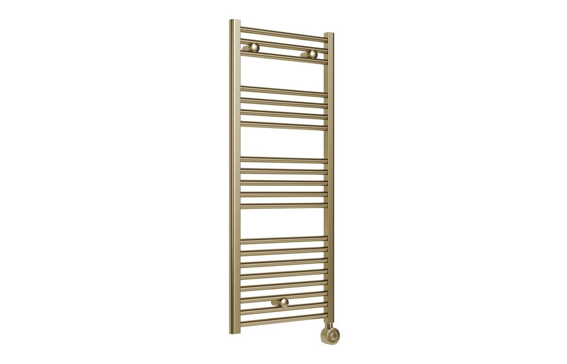 Auvellis Tivor 500 x 1200mm electric towel rail in brushed brass