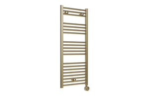 Auvellis Tivor 500 x 1200mm electric towel rail in brushed brass